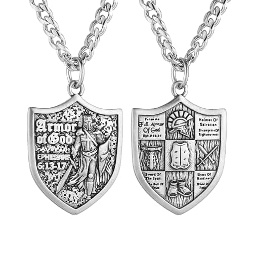 HZMAN Men's Stainless Steel Red Cross Templar Necklace Gift