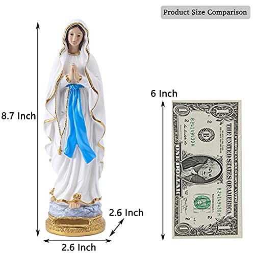 Qianling 8.7" Virgin Mary Statue for Catholic Altar Decor