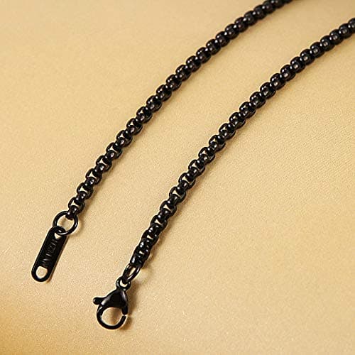 Silver Stainless Steel Rolo Chain Necklace 16-30 Inch for Women Men by HZMAN