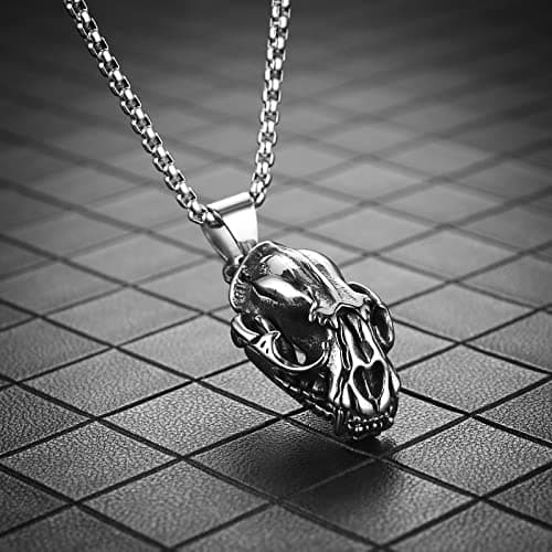HZMAN Men's Gothic Stainless Steel Punk Pendant Necklace