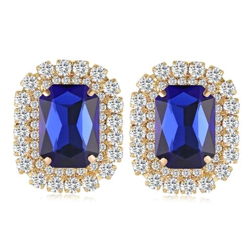 HZMAN Crystal Stud Earrings for Women Bridal & Wedding Party Jewelry