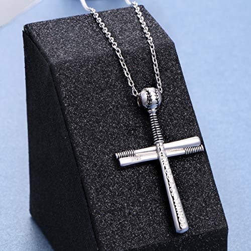Men's Sterling Silver Cross Pendant Necklace - 24 Inch Chain