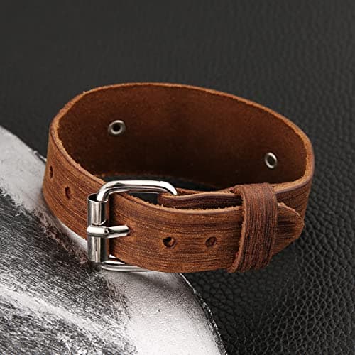 HZMAN Leather Braided Viking Bracelets for Men - Biker Vintage Talisman Jewelry Gift