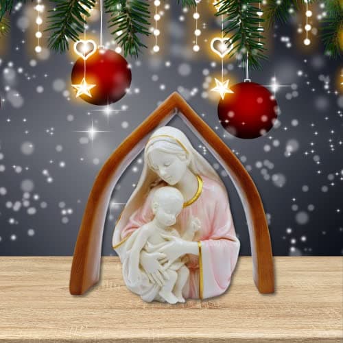 13" Virgin Mary and Child Statue - Religious Home Decor