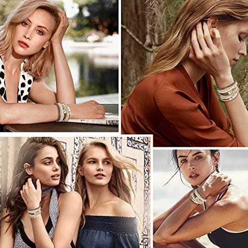 Emibele Layered Rivet Leopard Bohemian Bracelet for Women