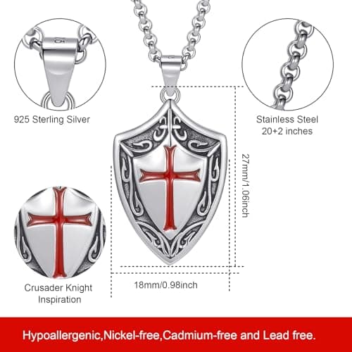 LES OSEWA Sterling Silver Celtic Cross Necklace for Men & Women Christian Jewelry