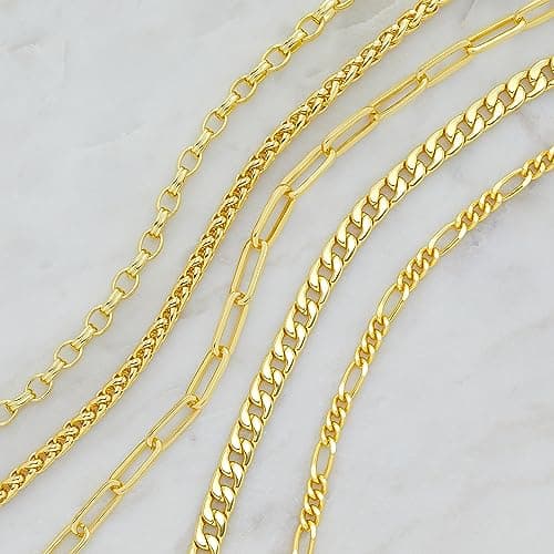 Amazon Essentials 5mm Plated Figaro Chain Necklace