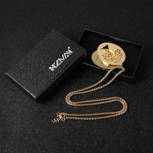 HZMAN Two Piece Serenity Prayer Tree of Life Pendant Necklace 22+2" Chain