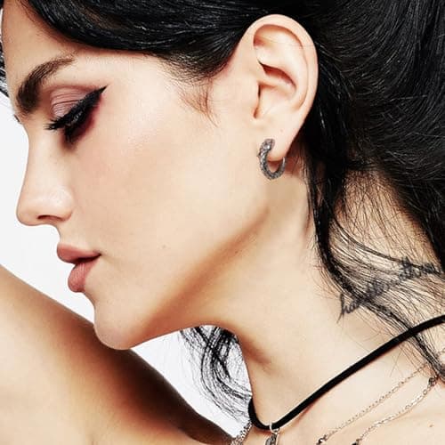 HZMAN Stainless Steel Snake Hoop Earrings for Men & Women