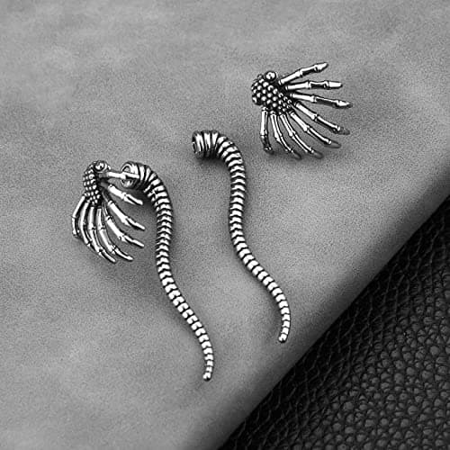 Alien Facehugger Earrings - Retro Gothic Punk Stainless Steel Stud Earrings for Men and Women