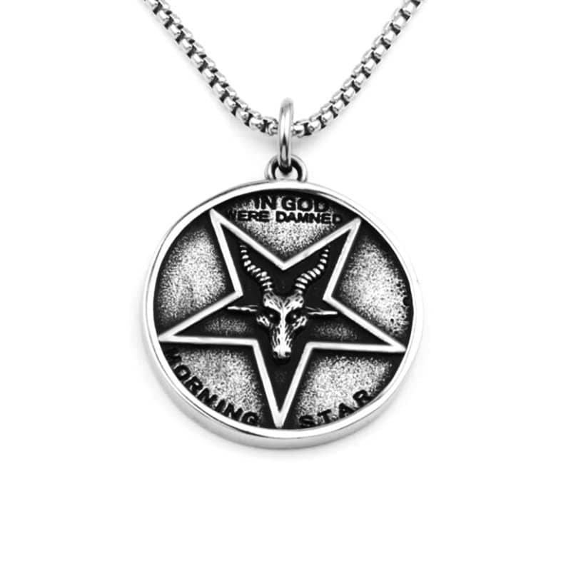 Stainless Steel Square Pearl Chain Punk Necklaces for Men
