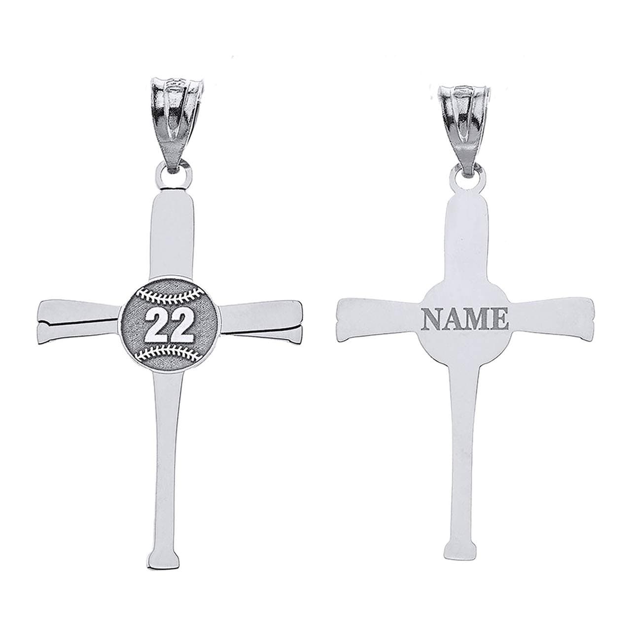 Claddagh Gold Baseball Bat Athlete Pendant with Name and Number