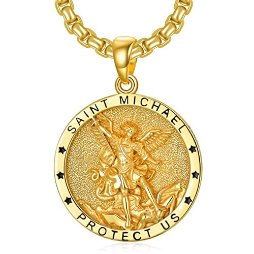 Seiyang Saint Necklace - 925 Sterling Silver Patron Amulet for Men and Women (with Gift Box)