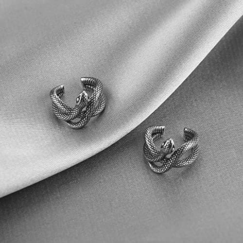 HZMAN Stainless Steel Gothic Snake Earring Jewelry for Men & Women