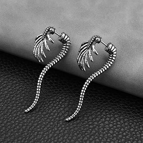 Alien Facehugger Earrings - Retro Gothic Punk Stainless Steel Stud Earrings for Men and Women