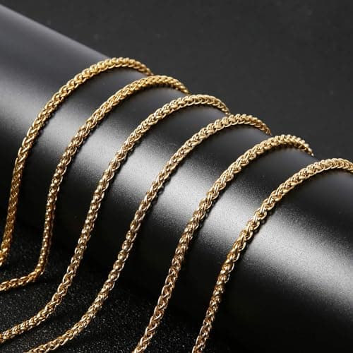 Stainless Steel Wheat Silver Chain Necklaces for Men & Women - 16 to 30
