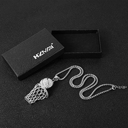 Basketball Hoop Necklace Stainless Steel Gold Plated Jewelry Gift