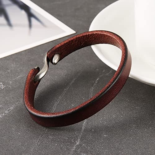 Adjustable Leather Cuff Bracelet: Steampunk Style Wristband