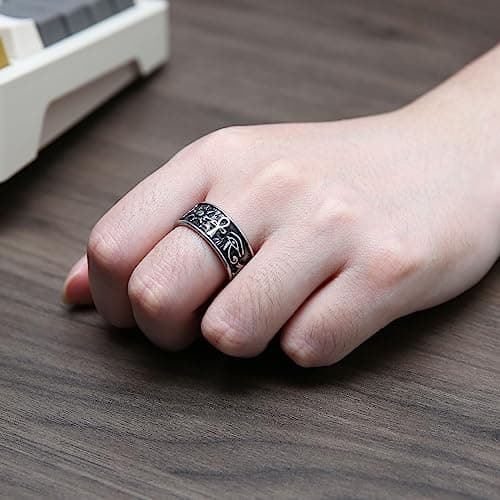 Ancient Egyptian Ankh Cross Eye of Horus Ra Symbol Rings for Men and Women