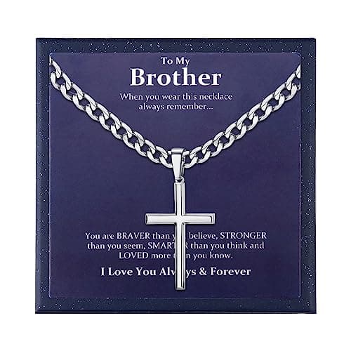 Besteel 925 Sterling Silver Cross Necklace for Men & Women