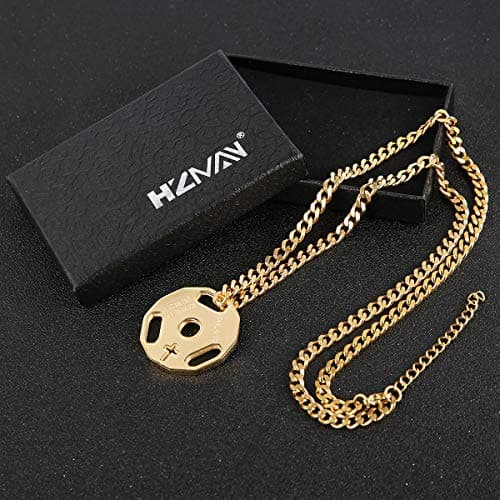Stainless Steel Dumbbell Pendant Necklace for Men by HZMAN