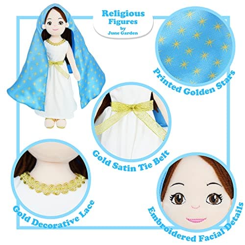 June Garden 14" Soft Religious Figure: Lady of Guadalupe Catholic Virgin Mary