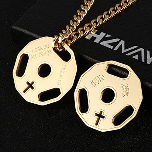 Stainless Steel Dumbbell Pendant Necklace for Men by HZMAN