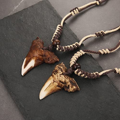 HZMAN Hawaiian Shark Teeth Pendant - Surf Style Resin Necklace