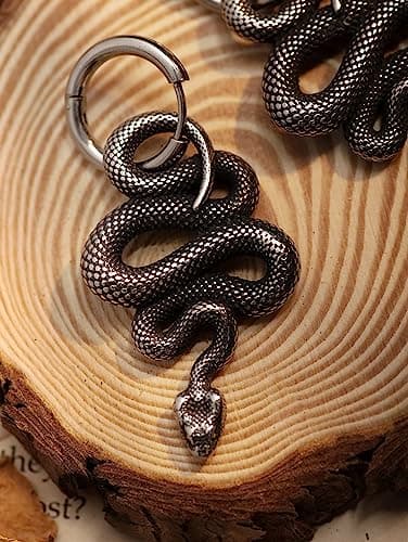 Sacina Gothic Punk Snake Dangle Earrings, Grunge Jewelry Gift for Women