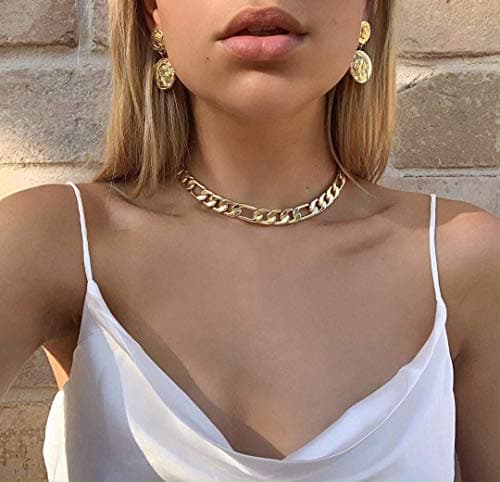 Monily Figaro Chain Necklace for Men & Women Real Gold Plated Stainless Steel Jewelry Gift