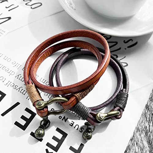 Handmade Leather Cuff Bracelet for Women with Small Bells