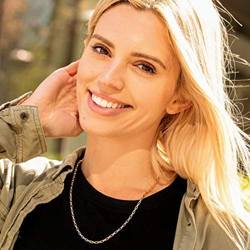 24k Gold Plated Paperclip Chain Necklace for Men and Women