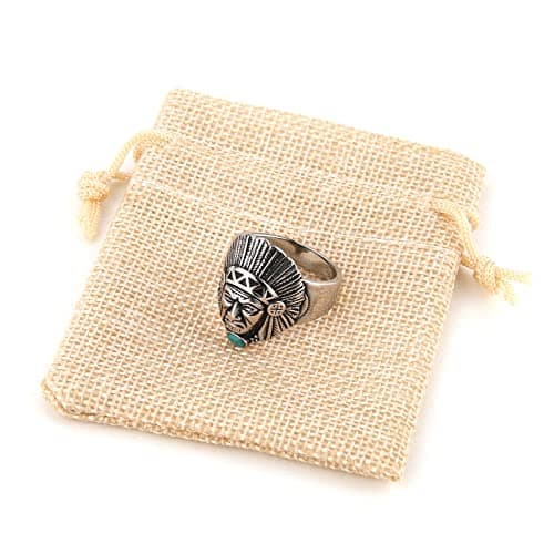 HZMAN Men's Vintage Indian Chief Headring Jewelry_gift_stainless_steel