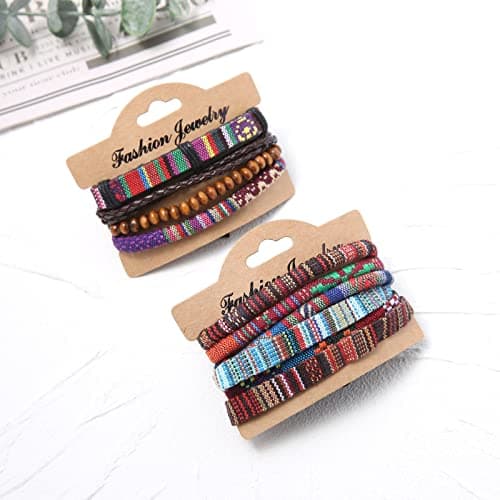HZMAN Mix 6 Ethnic Bracelets for Men and Women