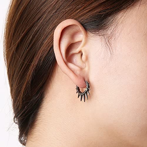 Spike Rivet Earrings in Stainless Steel Gothic Punk Style for Men and Women