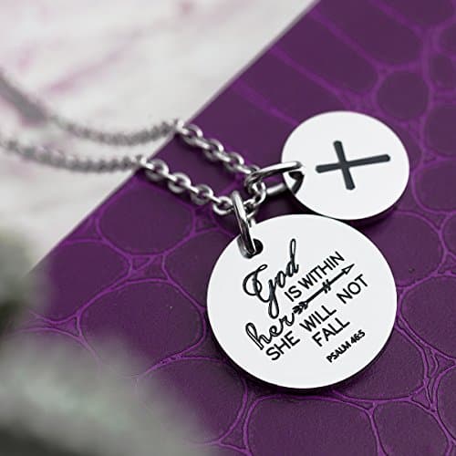 omodofo Bible Verse Confirmation Cross Pendant Necklace Gift
