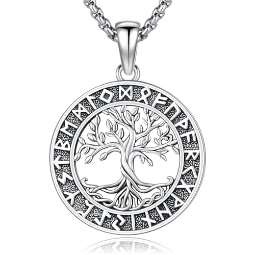 DRINSPER Thor's Hammer Necklace 925 Sterling Silver Norse Jewelry for Men Women