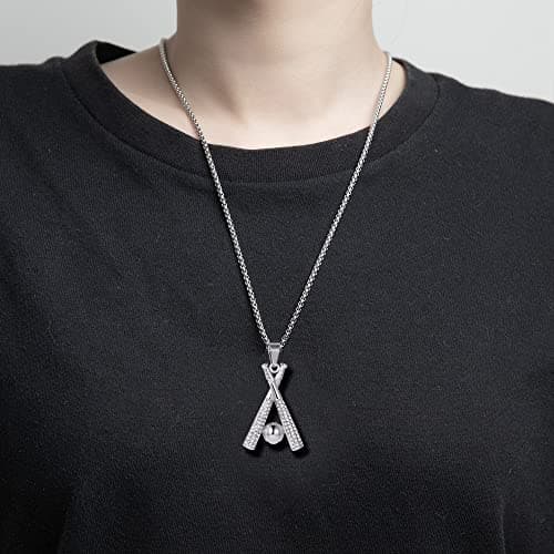 Stainless Steel Baseball Pendant Necklace for Lovers and Fans