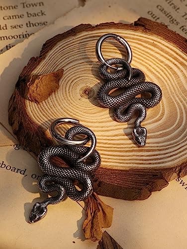 Sacina Gothic Punk Snake Dangle Earrings, Grunge Jewelry Gift for Women
