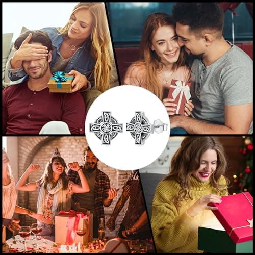 Kootwo Hypoallergenic 925 Sterling Silver Celtic Knot Stud Earrings for Men and Women
