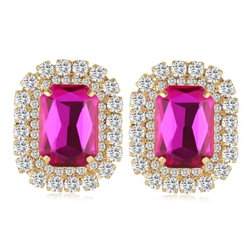 HZMAN Crystal Stud Earrings for Women Bridal & Wedding Party Jewelry