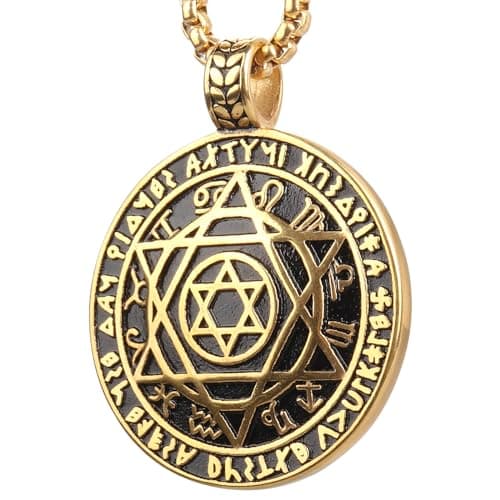 ChicGems Solomon Six Pointed Star of David Necklace for Men & Women