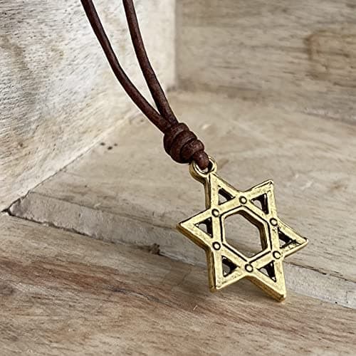 Gold Star of David Necklace - Tequila Sunrise Shop, Mens Gold Bat Mitzvah Gift
