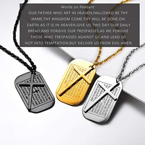 PROSTEEL Stainless Steel Cross Jewelry Dog Tags Pendant