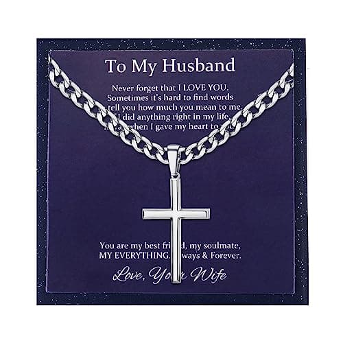 Besteel 925 Sterling Silver Cross Necklace for Men & Women