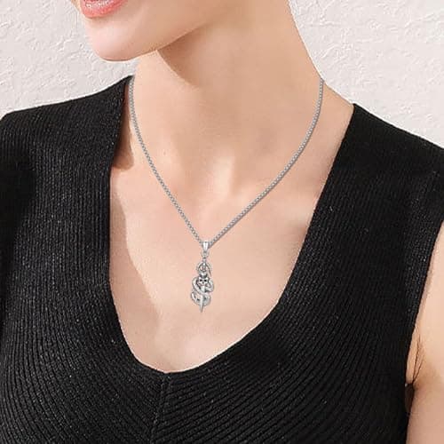 Silikepa 925 Sterling Silver Mysterious Snake Pendant Necklace