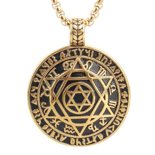 ChicGems Solomon Six Pointed Star of David Necklace for Men & Women