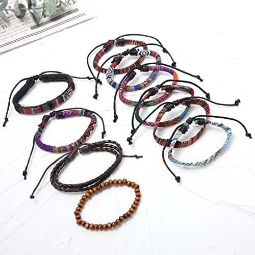 HZMAN Mix 6 Ethnic Bracelets for Men and Women