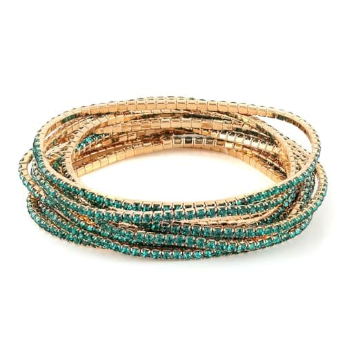 10 Pcs Tennis Bracelets Set for Women Girl Wedding Party Jewelry Gift