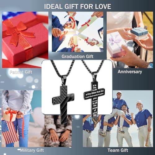 Premium Men's REGIS Cross Necklace with 24-Inch Lord's Prayer Pendant
